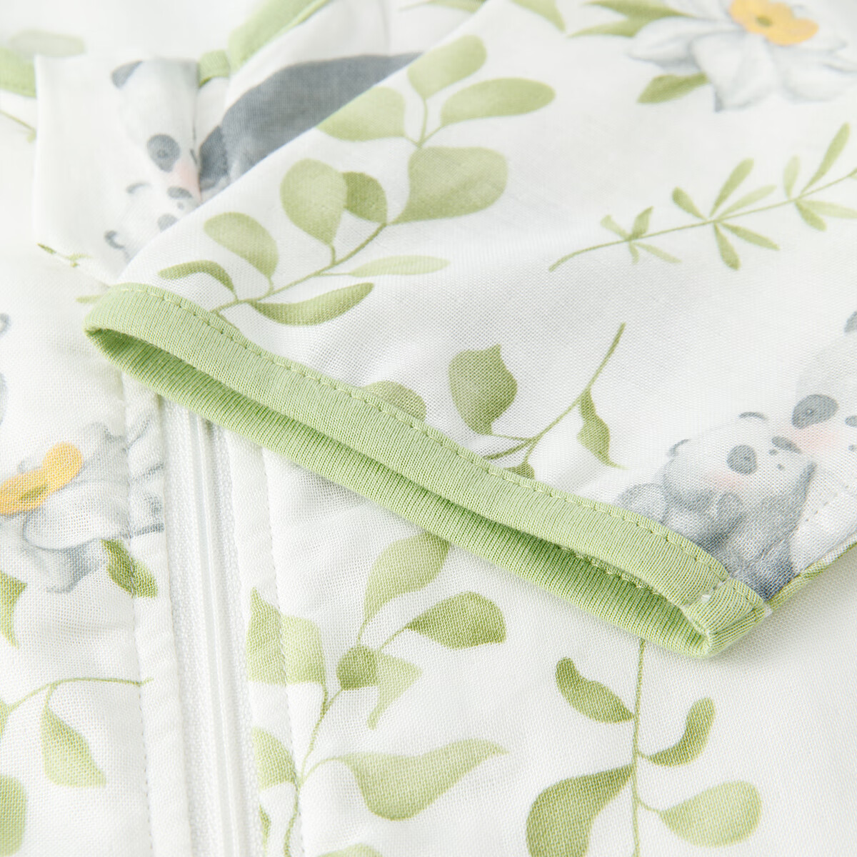 威尔贝鲁(WELLBER)婴儿睡袋春秋一体式防踢被宝宝竹棉纱布新生儿大空间睡袋四季通用 熊猫贴贴【前四后二-七分袖】 100(建议身高100-110cm)