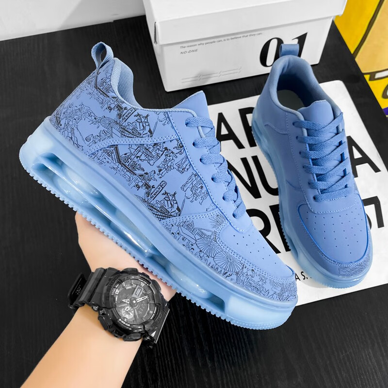 新脚度莆田鞋子男鞋夏季透气男款潮流学生休闲板鞋厚底气垫减震鞋子