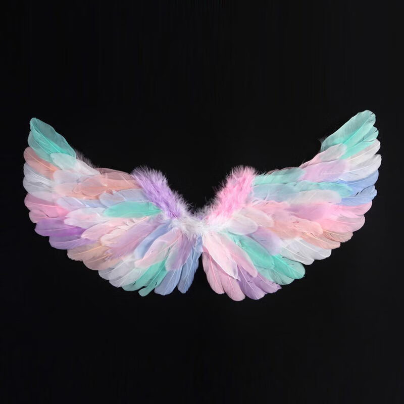 万圣节小天使彩色羽毛翅膀装饰道具发饰品头饰六一儿童舞台表演出