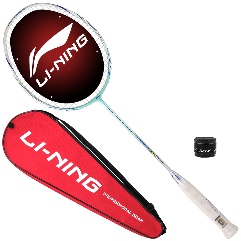 LI-NING 李宁 初中级进阶全碳素羽毛球拍单拍 HC1900 青色(已穿线)