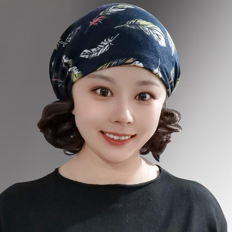 暮婉遮白发头饰日常佩戴夏天薄款包头帽头巾帽飘带洋气发带帽帽子女款