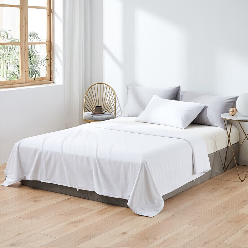 太湖雪蚕丝被 100%桑蚕长丝 纯棉夏凉被 蚕丝净重1斤 220*240cm 白色