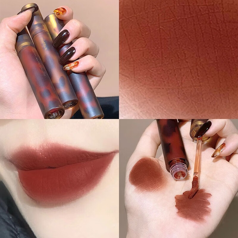 元】琥珀唇釉丝绒哑光雾面持久不掉色唇泥口红女唇彩520 5#枫糖岩浆红