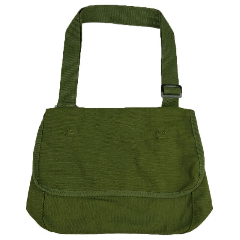 军绿色挎包老式帆布单肩斜挎包好学习学生军训包为人民服务雷锋包军迷