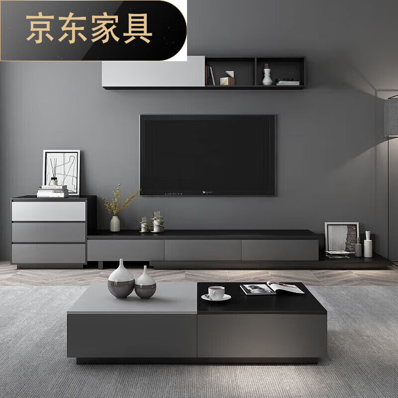 林氏家居广东佛山东莞家具品牌简约茶几套装组合落地款