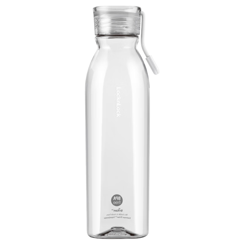 乐扣乐扣（LOCK&LOCK）夏季运动水杯简约塑料杯户外便携水壶男女学生杯子白色750ML