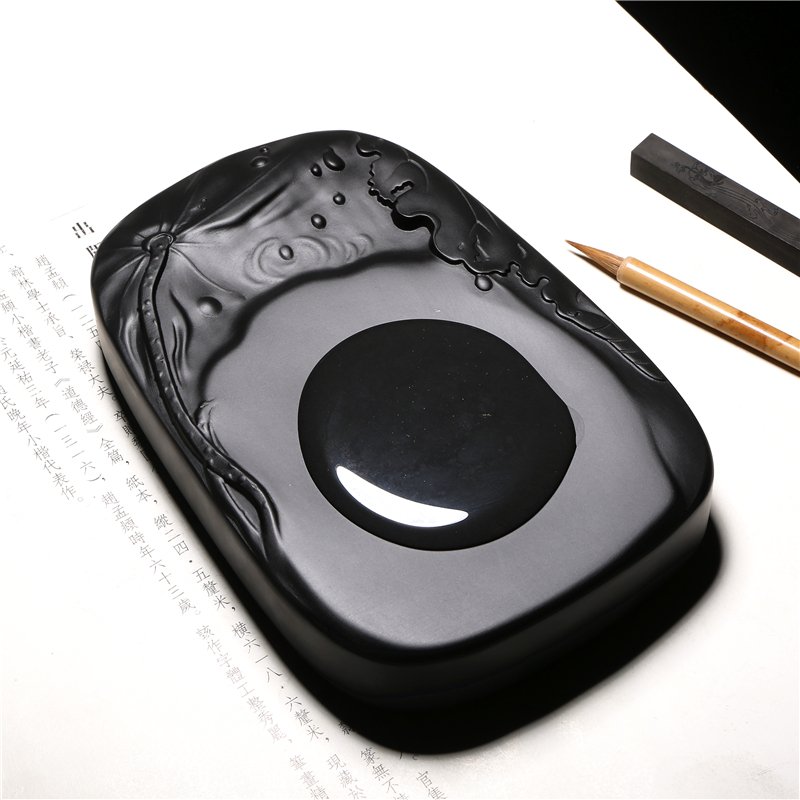 砚小二安徽歙县砚台《和和美美》歙砚老坑原石砚台国画研磨墨砚台