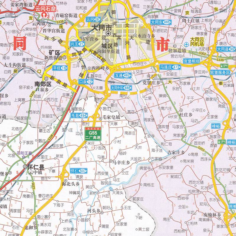 2018新版山西省公路网地图集公路地图系列北斗地图汽车导航太原地图