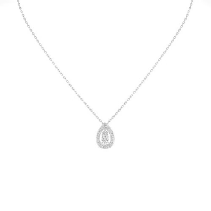 chaumetchaumet尚美巴黎项链女士18k金白金切割钻石夜轮吊坠 白金色