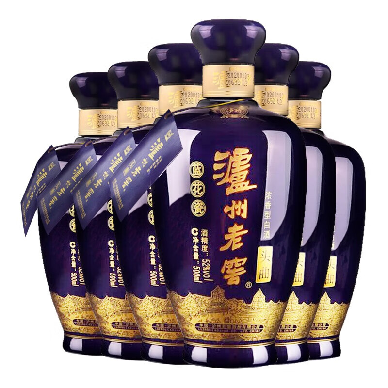 泸州老窖 头曲 蓝花瓷 纯粮食白酒自饮口粮酒 浓香型高度白酒 婚宴用