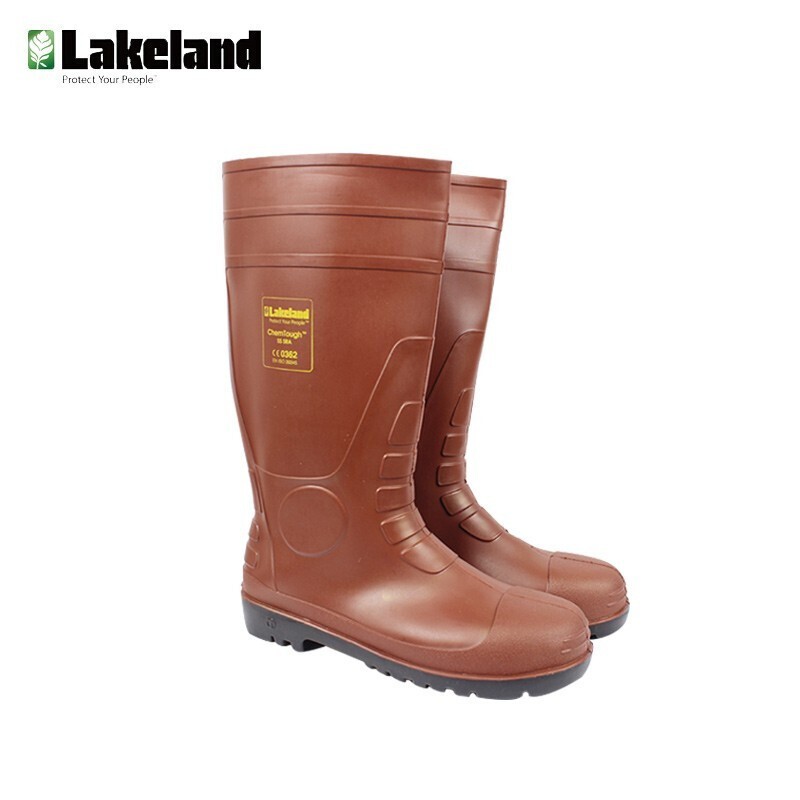 雷克兰(Lakeland)R-2-49 PVC高筒安全靴耐酸碱防化靴防砸防刺穿雨靴 货期4-6周 亮棕 40