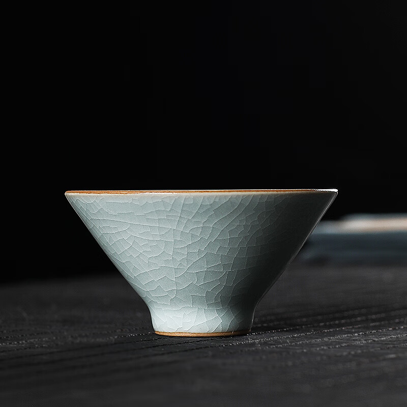 杯茶杯冰裂品茗杯龙泉功夫茶具陶瓷哥窑手工小茶盏 哥窑粉青冰裂纹