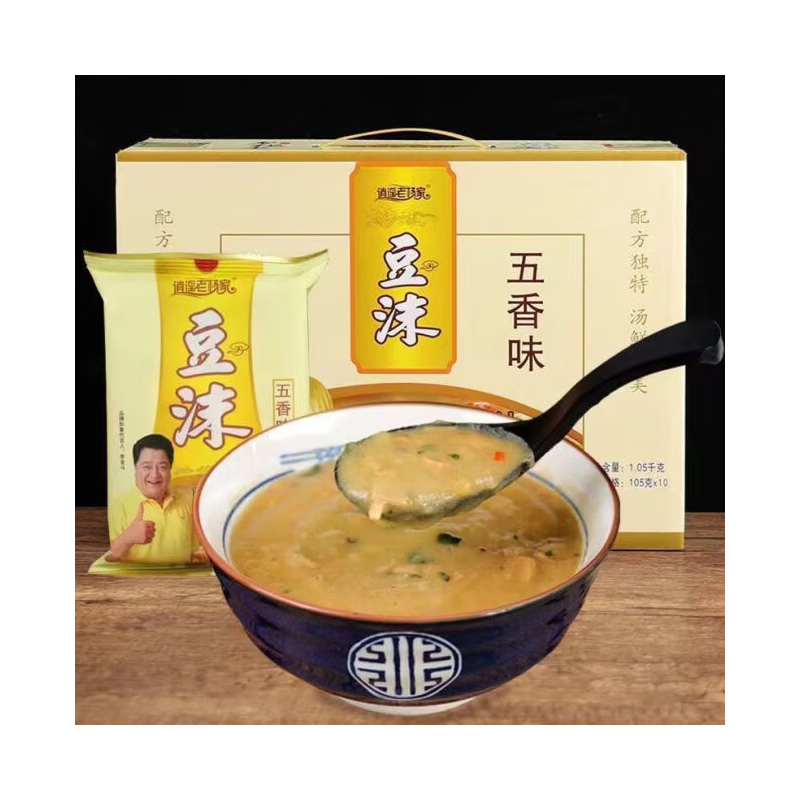 逍遥老杨家豆沫粉包五香味速食汤料河南特色早餐 豆沫105克*10袋(整箱）