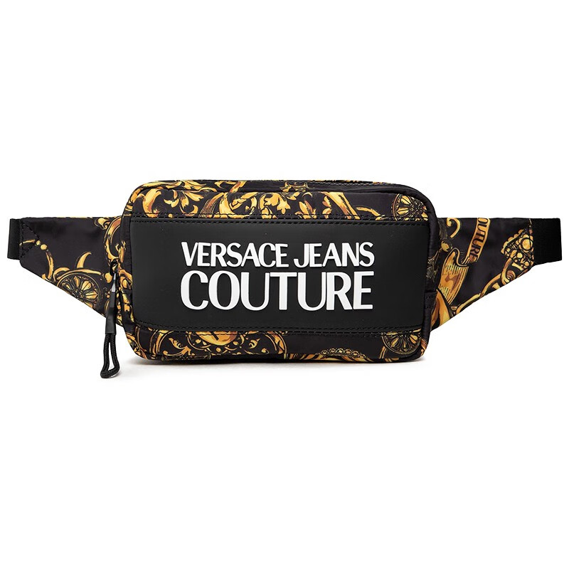 versace jeans couture 范思哲男包 男士尼龙巴洛克印花图案腰包 e71y