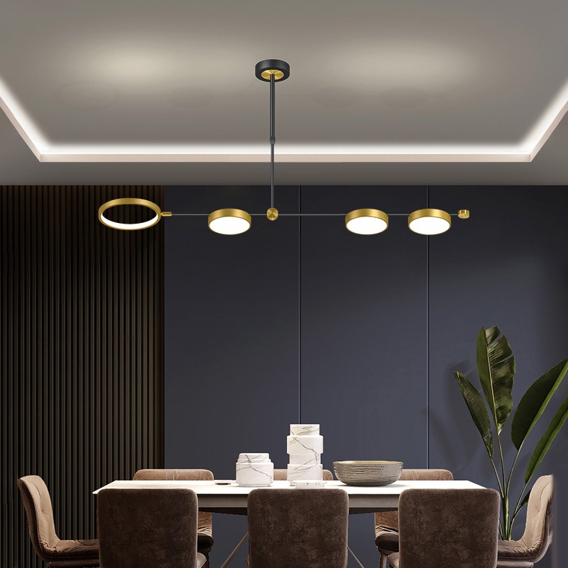 风木之思 北欧客厅灯吸顶灯创意轻奢现代简约餐厅卧室大厅家用大气灯具 金色4头三色变光