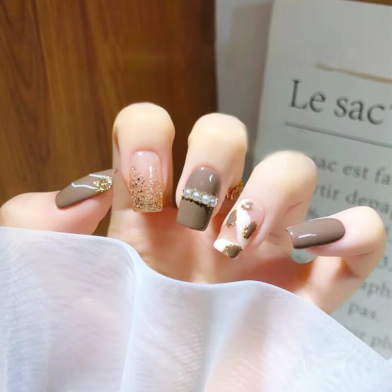 甲花手工定制假指甲贴片成品法式仙气立体蝴蝶显白新娘甲孕妇穿戴美甲