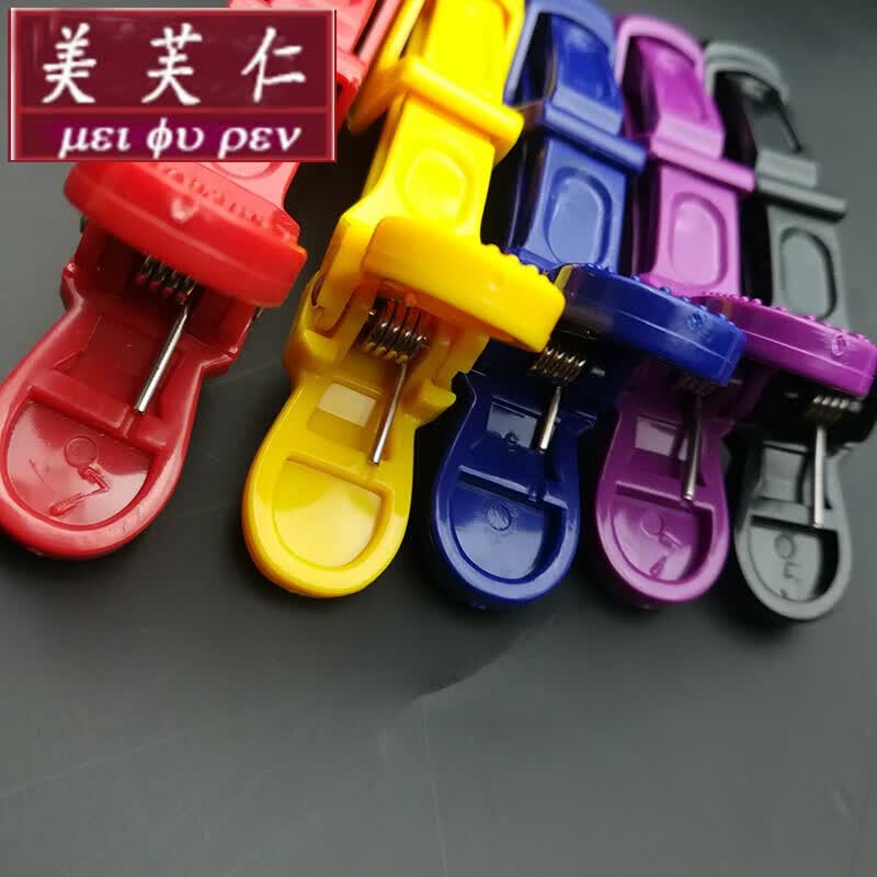 美芙仁 美发夹子理发师大夹子夹头发鸭嘴夹鳄鱼夹子美发烫染分区工具寓 彩透【混色】(6支装)