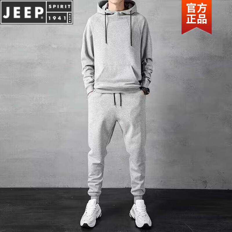 裤帽衫两件装 灰色套装(套头卫衣) m