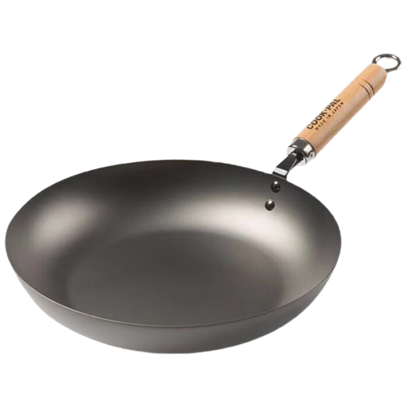 吉川(YOSHIKAWA)日本原裝進(jìn)口COOKPAL錬純鐵無(wú)涂層窒化鐵鍋煎鍋 28cm