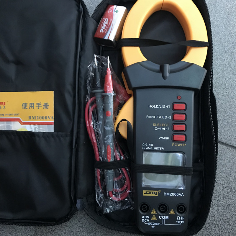 滨江2000a v 钳形表万用表高电压测量大交直流钳勾表 bm2000va交流