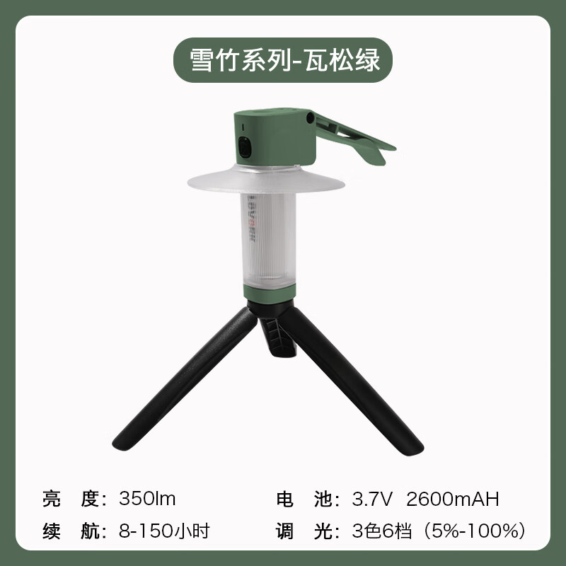 LOVORK樂沃可雪竹LED燈露營燈營地帳篷燈便攜戶外照明應急野營燈 雪竹-瓦松綠