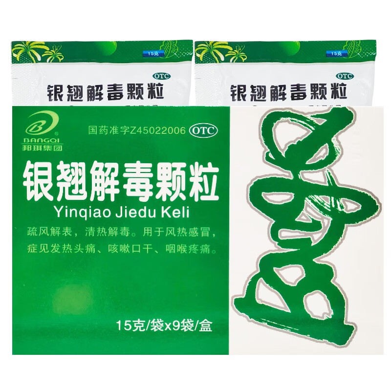 邦琪集团 银翘解毒颗粒 15g*9袋/盒 疏风解表 清热解毒 1盒装