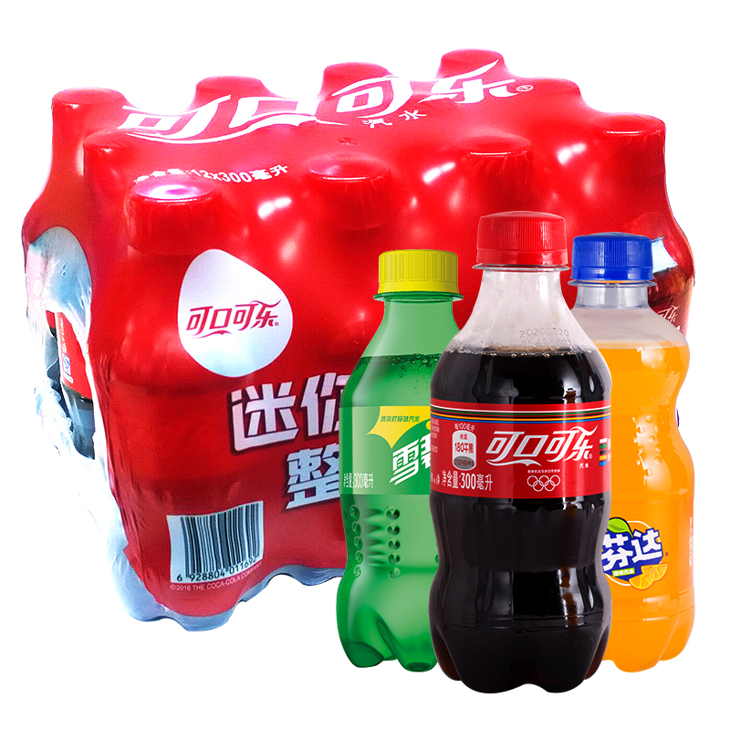 雪碧小瓶装300ml迷你装芬达碳酸饮料汽水夏季 可乐4+雪碧4+芬达4