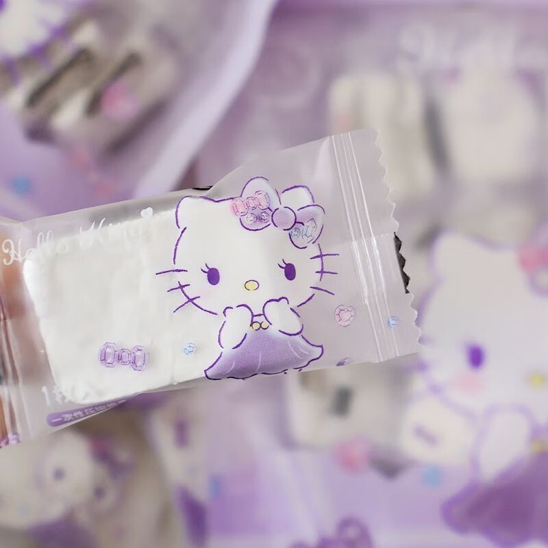 宰搂三丽鸥KT猫压缩毛巾旅行外出便携式可爱卡通学生厚洗脸巾 主图款 1粒体验装不是一袋哦贵在运