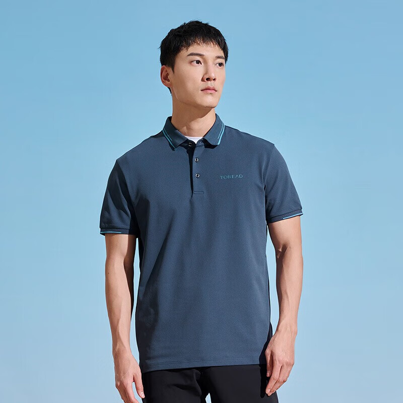 探路者polo衫男24春夏户外运动蜂巢仿生速干短袖t恤tajjbm81825 男