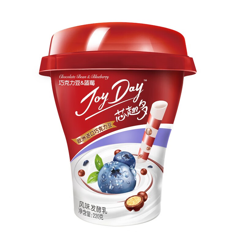 伊利芯趣多joyday巧克力豆酸奶220g蓝莓草莓低温酸奶 蓝莓味 220g*6杯