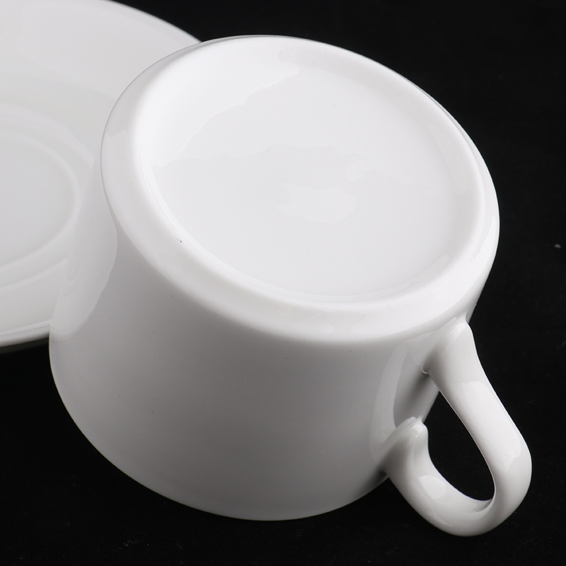 錦鳯锦凤骨瓷咖啡杯碟景德镇欧式简约咖啡套具矮 咖啡杯一杯一碟1勺 纯白澳式单杯