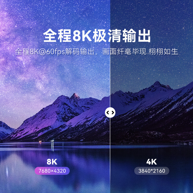 腾讯极光盒子6Pro 全程8K电视盒子 8+128G智能网络机顶盒杜比视界DTS高清蓝光播放机 无损音乐播放器