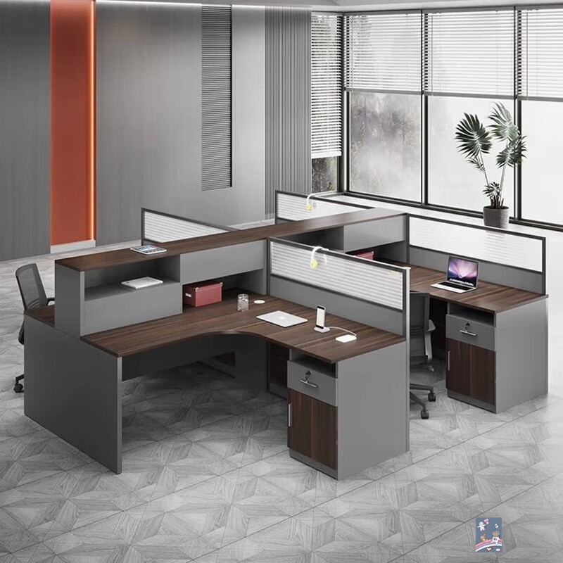板鑫办公桌椅组合简约现代4/6人位屏风卡座财务办公室家具职员办公桌 办公工具