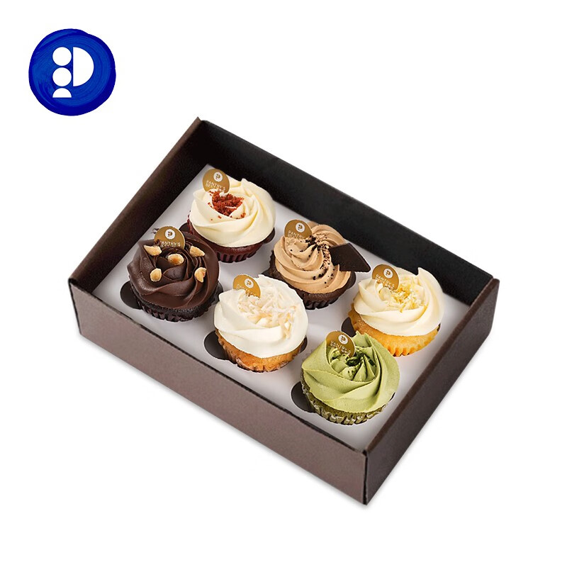 派悦坊中号纸杯杯子蛋糕礼盒6个装 北京上海杭州南京同城配送 经典