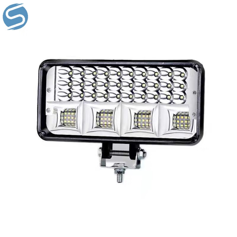 车灯led强光超亮远近光12V-80V电动车拖拉机大灯强光超亮四轮车灯 A新8寸84珠方灯远近+白(款)