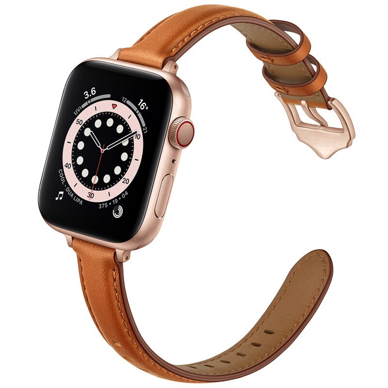 苹果手表applewatchs8/7/6/se/5/4/ultra表带小牛皮休闲女款皮质i