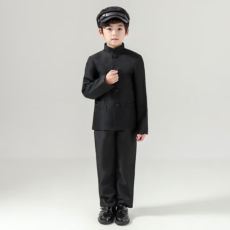 呢好酷儿童中山装男童六一民国风学生装朗诵合唱服女童演出服五四青年装 黑色中山装 150cm怎么样,好用不?