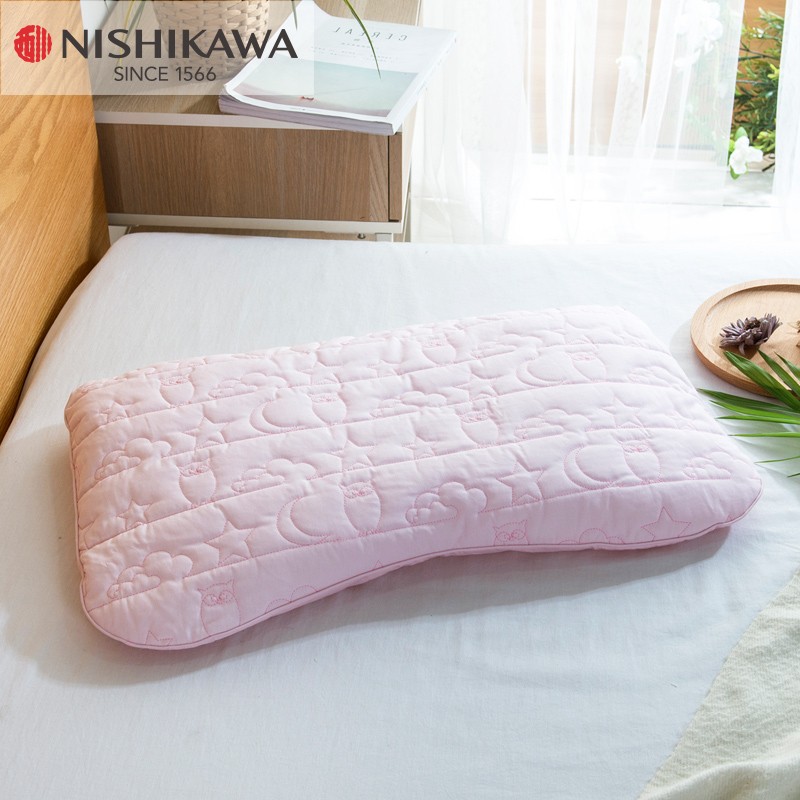 西川（NISHIKAWA） 日本进口儿童软管枕3-10岁儿童成长健康枕头睡眠枕 粉色 58x35cm