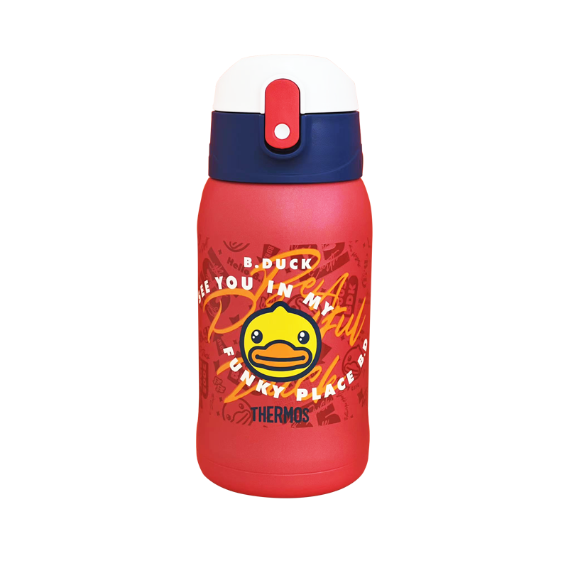膳魔師（THERMOS）保溫杯316L不銹鋼成人學(xué)生兒童吸管直飲水杯小黃鴨聯(lián)名TCKA 550ml