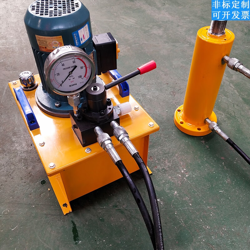 超高壓電動(dòng)液壓泵站小型升降100噸200噸雙向液壓油缸液壓總成 2.2千瓦電動(dòng)油泵