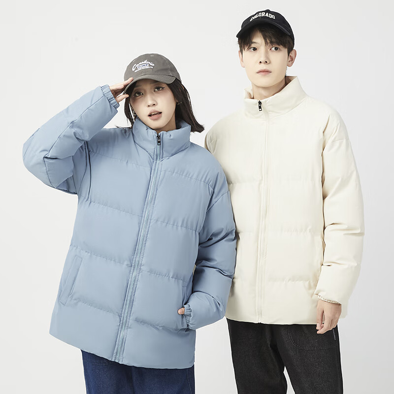 真维斯户外运动秋冬新款冬季面包服男士大码外套上衣情侣棉衣男加厚保暖外套 黑色 XL