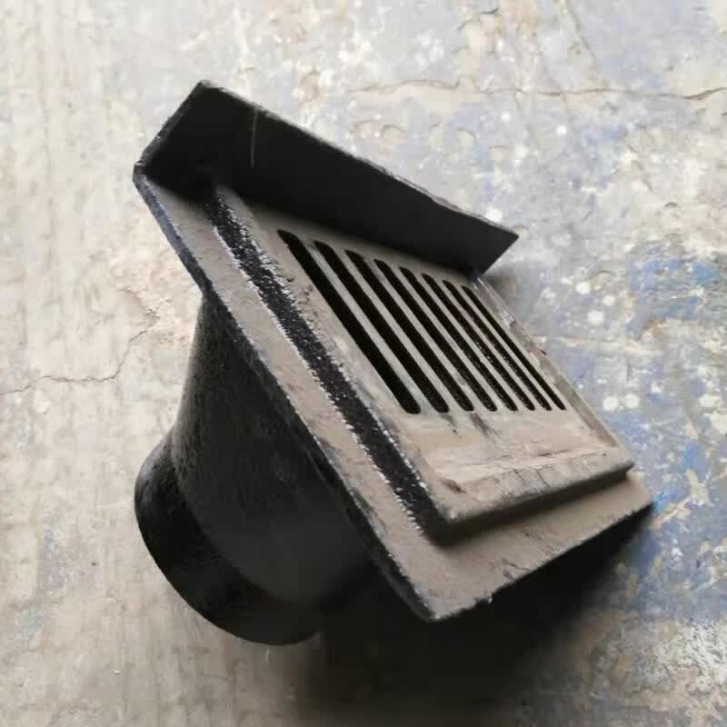 樱笋年光铸铁侧墙地漏侧排雨水斗 丝扣网框铸铁地漏 侧入式地墙面漏