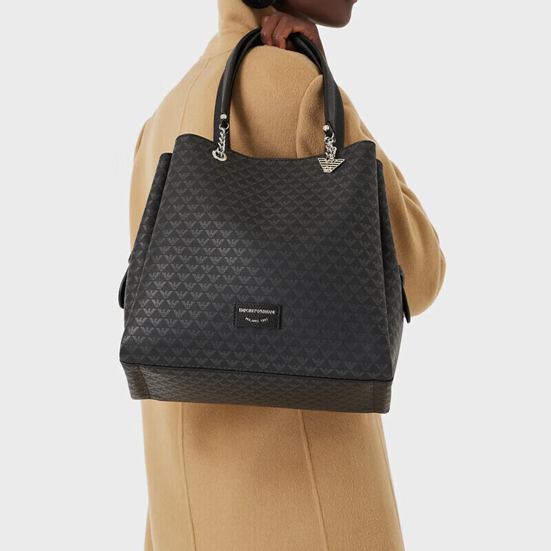 阿玛尼(armani)女包手提托特包ea鹰标满印大容量单肩包高档斜挎包女
