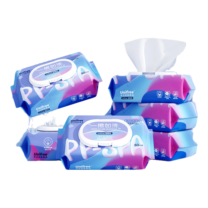 unifreeʪ��ֽ������ʪ����ͥװŮ��˽������ʪֽ���ɳ���Ͱ ʪ��ֽ80��6�� 39.9Ԫ