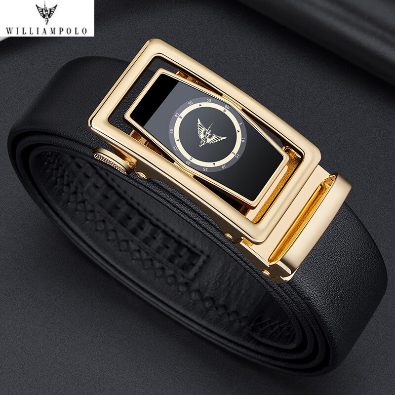 英皇保罗(williampolo)轻奢皮带保罗皮带男士真皮自动扣青年轻人裤带