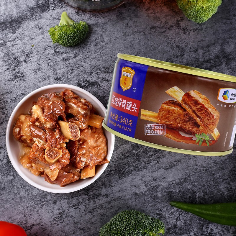 梅林 精制红烧猪肉罐头 加热即食 340g 中粮出品