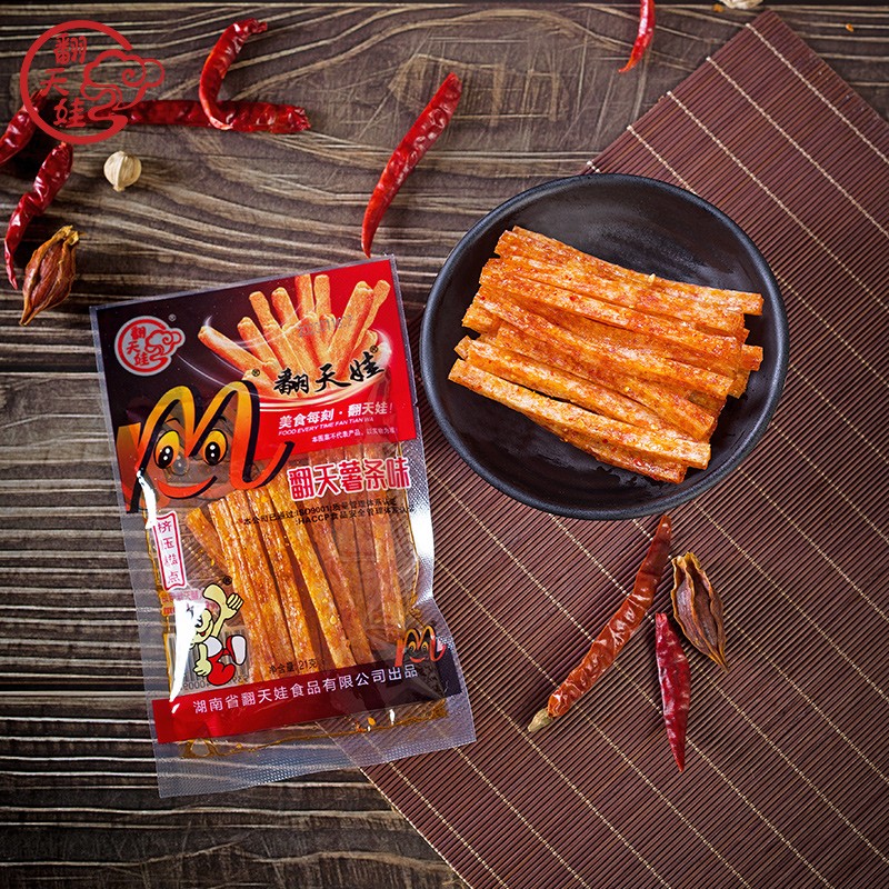 翻天娃翻天薯条素红烧牛腩辣条怀旧小零食四搭天王系列湖南特产 翻天