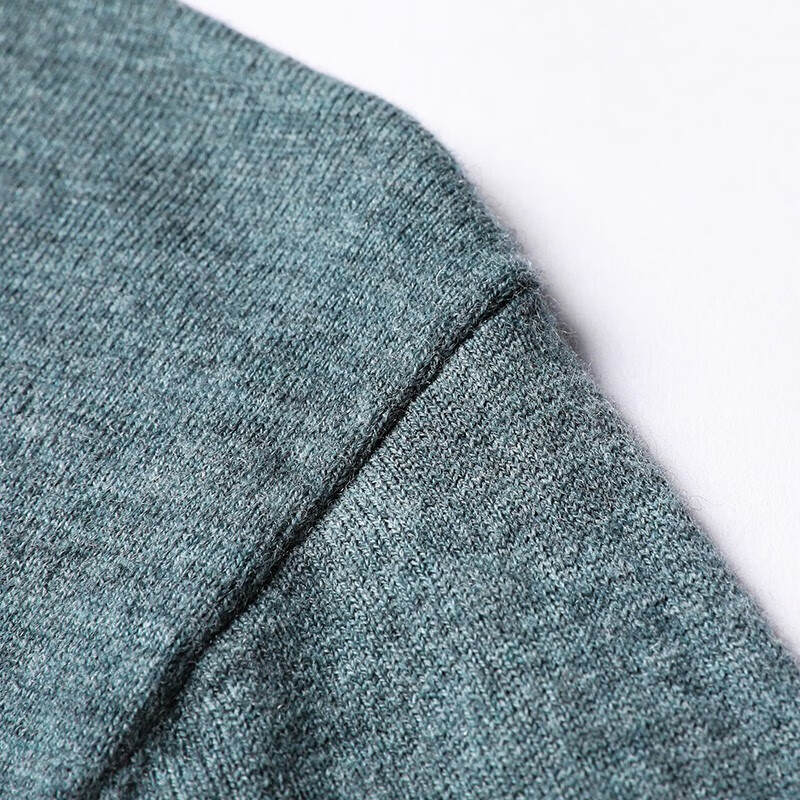 恒源祥100%羊毛衫秋冬季新款男士长袖纯色毛衣男装中年爸爸套头针织衫 15001006黑灰 M 170