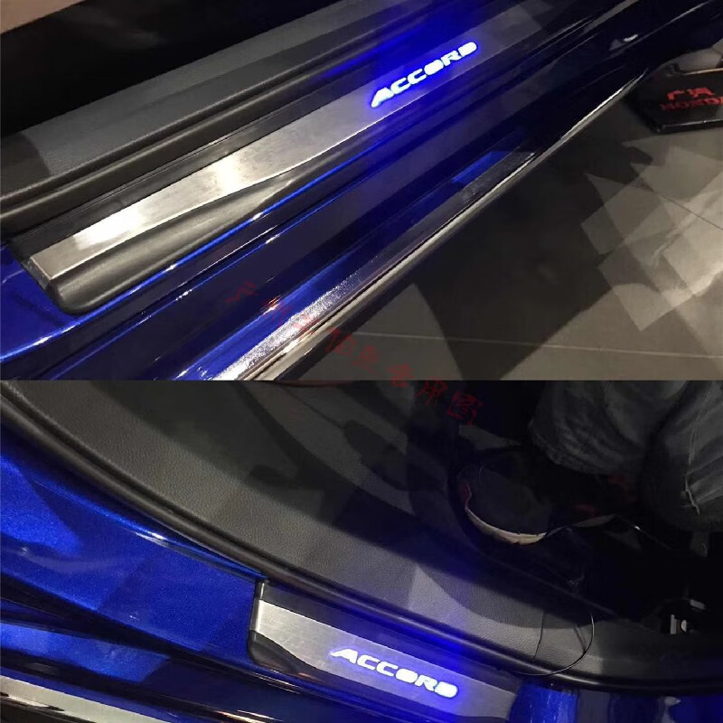 适用于22款雅阁迎宾踏板于18-本田accord  10代门槛条led带灯脚踏板