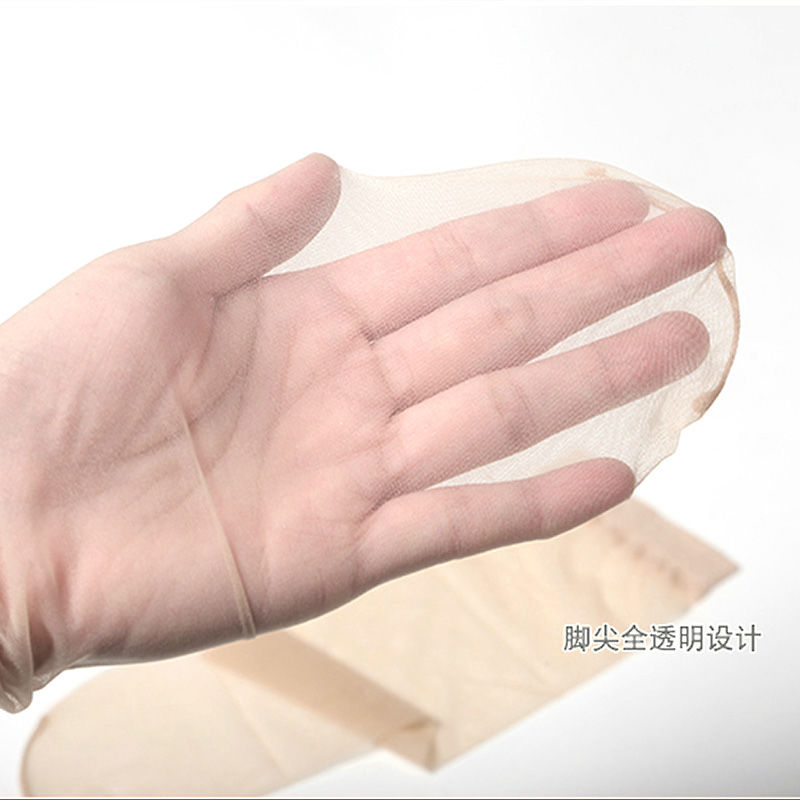 i gkppnj脚尖透明丝袜短袜女士夏季款水晶袜子全透明隐形短丝袜i gkppnj 肉色 均码 10双【脚尖透明】